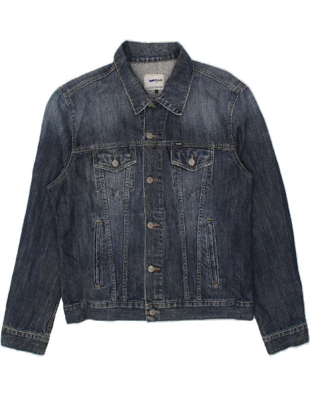 Men's Coats with Flannel LiningGAS Mens Denim Jacket UK 40 Large Blue Cotton