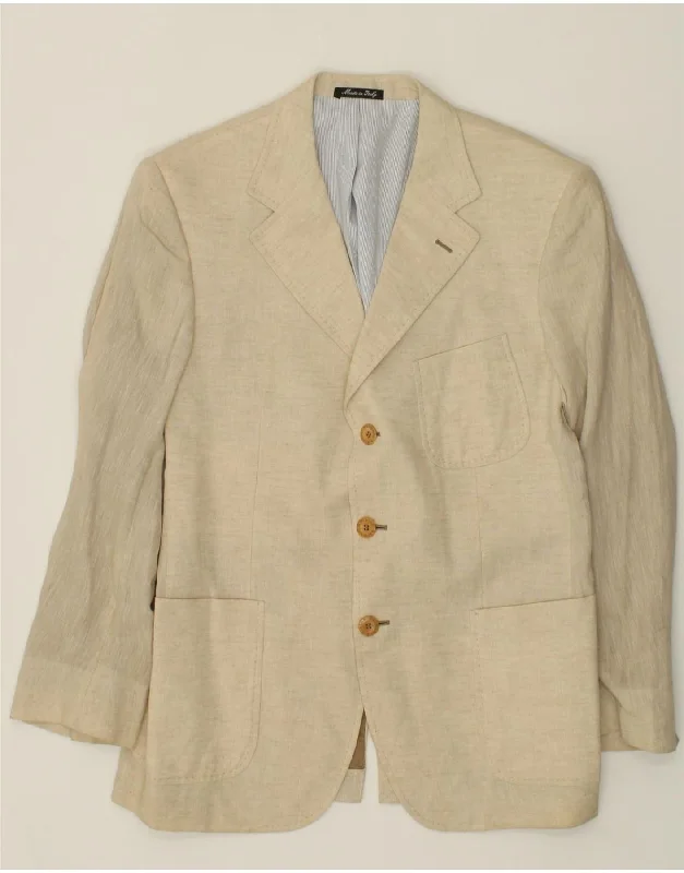 Men's Coats with Velcro ClosuresHARMONT & BLAINE Mens 3 Button Blazer Jacket IT 50 Large Beige Cotton Men's Coats with Velcro ClosuresHARMONT & BLAINE Mens 3 Button Blazer Jacket IT 50 Large Beige Cotton