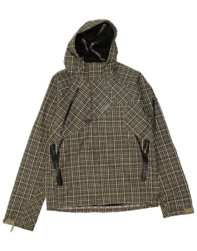 Men's Coats for Tall MenHELLY HANSEN Mens Hooded Pullover Rain Jacket UK 38 Medium Grey Check