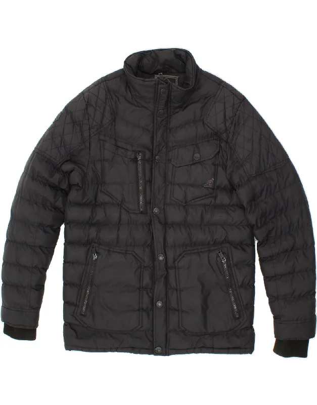 Men's Coats with Magnetic ClosuresKANGOL Mens Padded Jacket UK 38 Medium Black