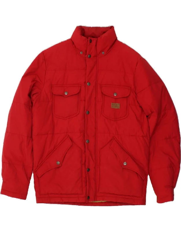 Lightweight Men's WindbreakersLEE Mens Padded Jacket UK 38 Medium Red Cotton