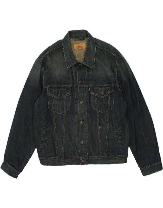 Men's Coats with Quilted LiningLEVI'S Mens Denim Jacket UK 42  XL Blue Cotton
