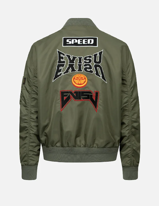 Unique Men's Flight JacketsLogo and Kamon Embroidered MA-1 Bomber Jacket