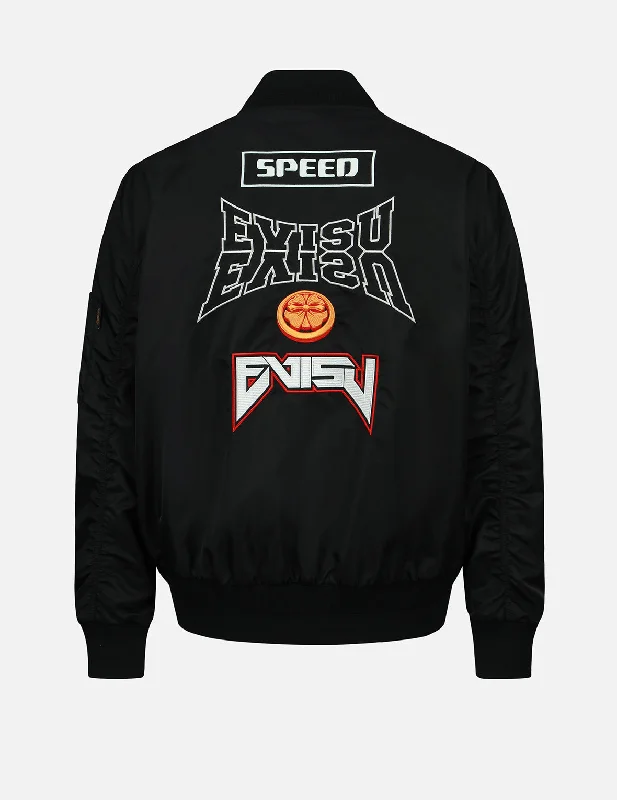 Men's Coats for LayeringLogo and Kamon Embroidered MA-1 Bomber Jacket