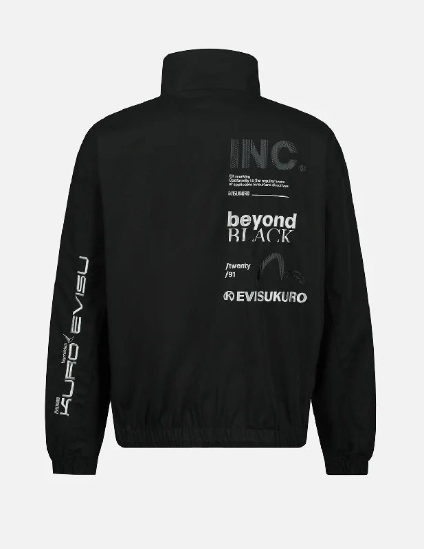Men's Coats for City WearLogo and Slogan Embroidered Oversized Jacket