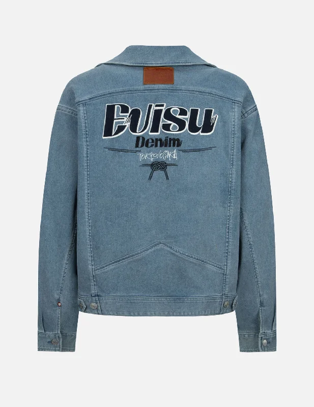 Men's Coats for SnowboardingLogo Appliqué Fashion Fit Denim Biker Jacket