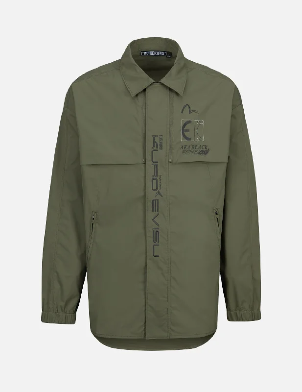 Men's Coats for Everyday WearLogo Embroidery Shirt Jacket