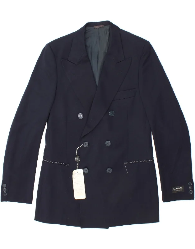 Men's Coats with Quilted LiningLUBIAM Mens Double Breasted Blazer Jacket IT 48 Medium Navy Blue Wool Men's Coats with Quilted LiningLUBIAM Mens Double Breasted Blazer Jacket IT 48 Medium Navy Blue Wool