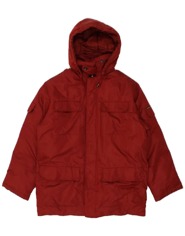 Designer Men's OvercoatsMARLBORO CLASSICS Mens Hooded Padded Jacket UK 40 Large Red Nylon