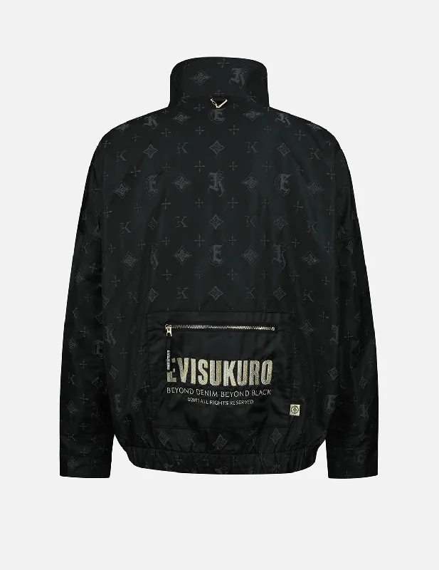 Men's Coats with Reflective StripesMonogram Kamon and Logo Jacquard Bomber Jacket