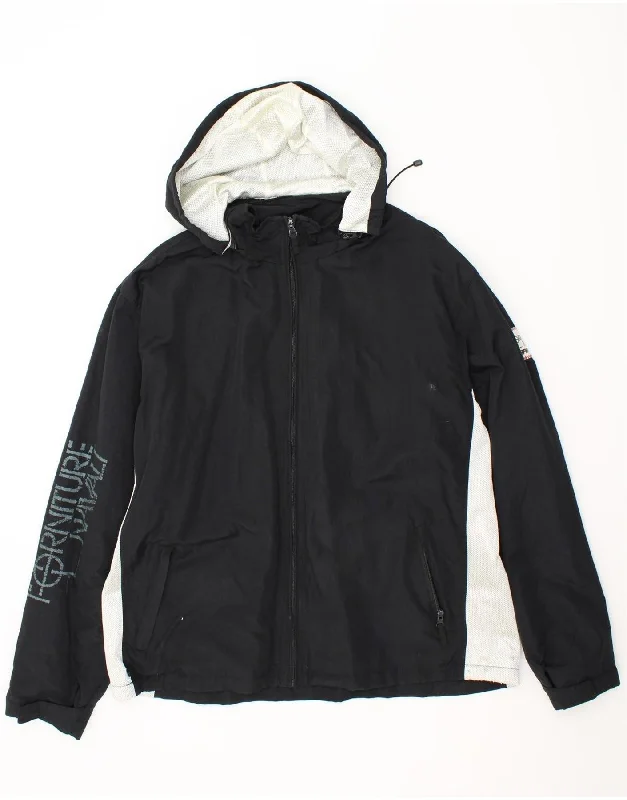 Men's Coats Made in ItalyMURPHY & NYE Mens Graphic Hooded Rain Jacket UK 44 2XL Black Colourblock Men's Coats Made in ItalyMURPHY & NYE Mens Graphic Hooded Rain Jacket UK 44 2XL Black Colourblock