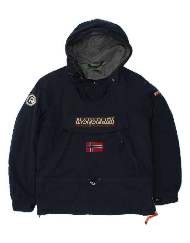 Men's Coats with Breathable FabricNAPAPIJRI Mens Graphic Hooded Anorak Jacket UK 36 Small Navy Blue Men's Coats with Breathable FabricNAPAPIJRI Mens Graphic Hooded Anorak Jacket UK 36 Small Navy Blue