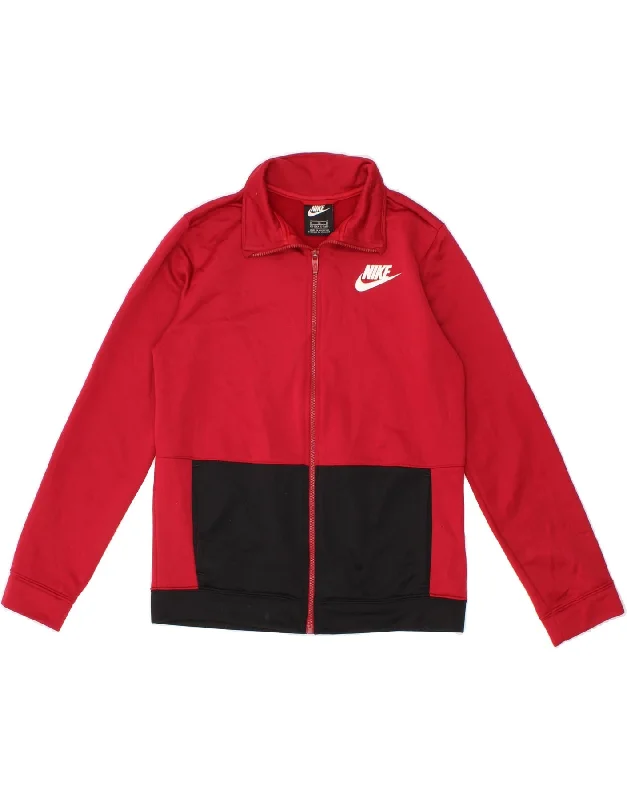 Casual Men's Bomber JacketsNIKE Boys Graphic Tracksuit Top Jacket 13-14 Years XL Red Colourblock Casual Men's Bomber JacketsNIKE Boys Graphic Tracksuit Top Jacket 13-14 Years XL Red Colourblock