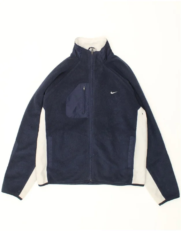 Men's Coats with Military InfluenceNIKE Mens Fleece Jacket UK 42/44 Large Navy Blue Colourblock Polyester Men's Coats with Military InfluenceNIKE Mens Fleece Jacket UK 42/44 Large Navy Blue Colourblock Polyester