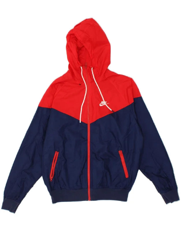 Men's Coats for Casual WearNIKE Mens Hooded Rain Jacket UK 36 Small Navy Blue Colourblock Polyester Men's Coats for Casual WearNIKE Mens Hooded Rain Jacket UK 36 Small Navy Blue Colourblock Polyester