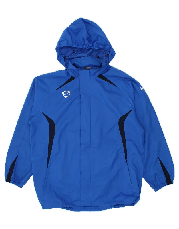 Men's Coats for Winter SportsNIKE Mens Hooded Rain Jacket UK 42/44 Large Blue Colourblock Polyester Men's Coats for Winter SportsNIKE Mens Hooded Rain Jacket UK 42/44 Large Blue Colourblock Polyester