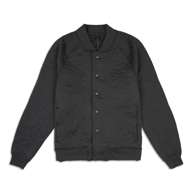 Men's Coats for LayeringPackable Jacquard Knit Bomber Jacket - Resale