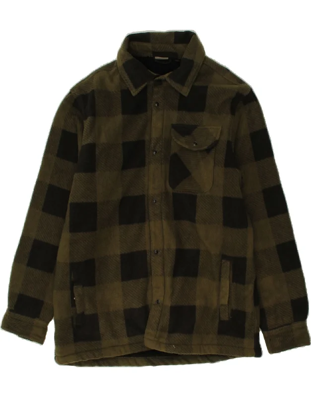 Men's Coats with Flannel LiningPARKSIDE Mens Fleece Jacket Size 42/44 Large Khaki Check Polyester