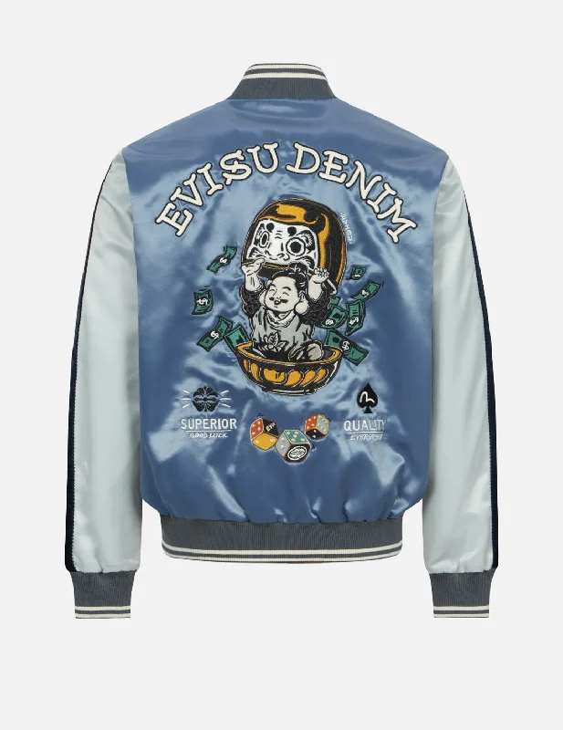 Men's Coats with Removable LiningsPlayful Godhead and Daruma Embroidery Relax Fit Souvenir Jacket Men's Coats with Removable LiningsPlayful Godhead and Daruma Embroidery Relax Fit Souvenir Jacket