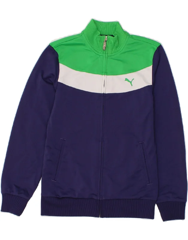 Men's Coats with Contrast StitchingPUMA Boys Tracksuit Top Jacket 11-12 Years Large Navy Blue Colourblock Men's Coats with Contrast StitchingPUMA Boys Tracksuit Top Jacket 11-12 Years Large Navy Blue Colourblock