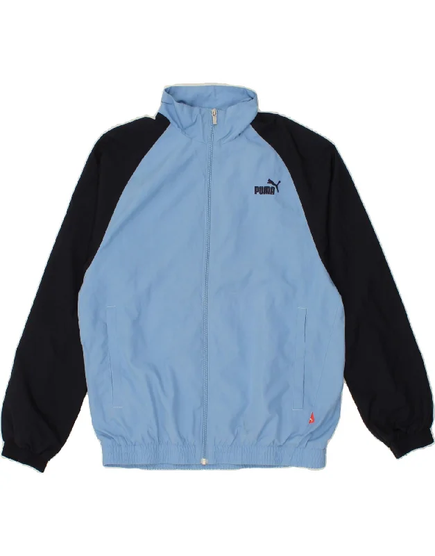 Men's Coats with Relaxed FitsPUMA Boys Tracksuit Top Jacket 13-14 Years XL Blue Colourblock Polyester Men's Coats with Relaxed FitsPUMA Boys Tracksuit Top Jacket 13-14 Years XL Blue Colourblock Polyester