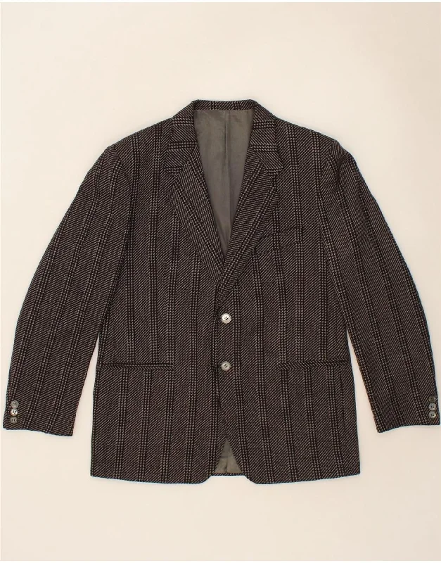 Men's Coats with Snap ButtonsREDA Mens 2 Button Blazer Jacket IT 50 Large Grey Striped
