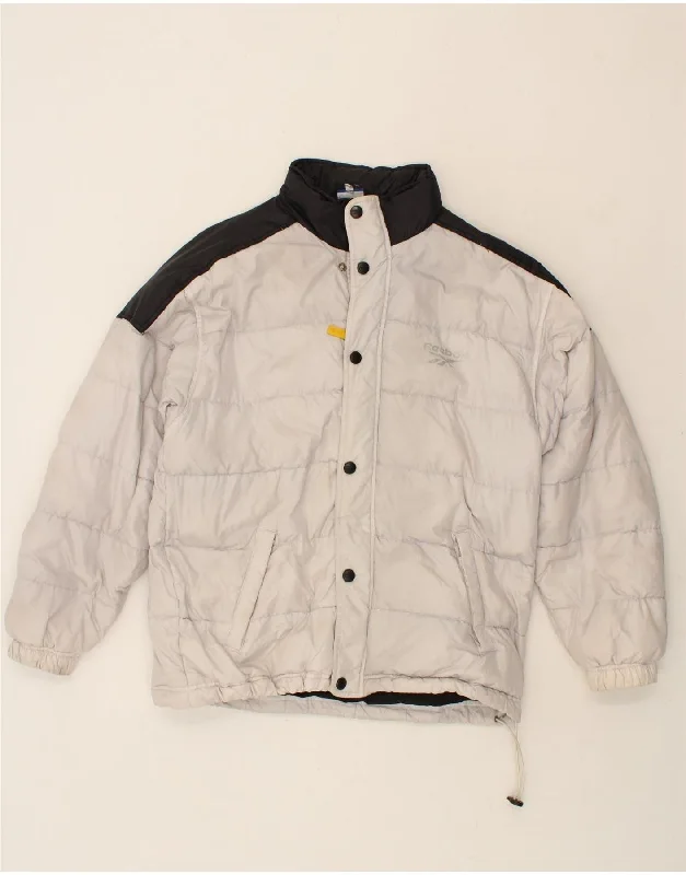 Durable Men's Car CoatsREEBOK Mens Padded Jacket UK 38 Medium White Colourblock Polyester Durable Men's Car CoatsREEBOK Mens Padded Jacket UK 38 Medium White Colourblock Polyester
