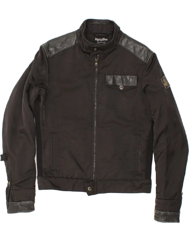 Weather-Resistant Men's CoatsREFRIGIWEAR Mens Cruz Bomber Jacket UK 38 Medium Black Polyamide Weather-Resistant Men's CoatsREFRIGIWEAR Mens Cruz Bomber Jacket UK 38 Medium Black Polyamide