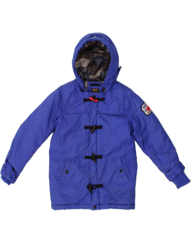 Men's Coats for SpringREPLAY Boys Hooded Duffle Jacket 9-10 Years Blue Cotton
