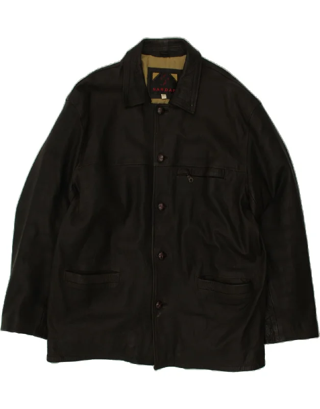 Affordable Men's Winter CoatsSARDAR Mens Leather Jacket UK 40 Large Brown Leather
