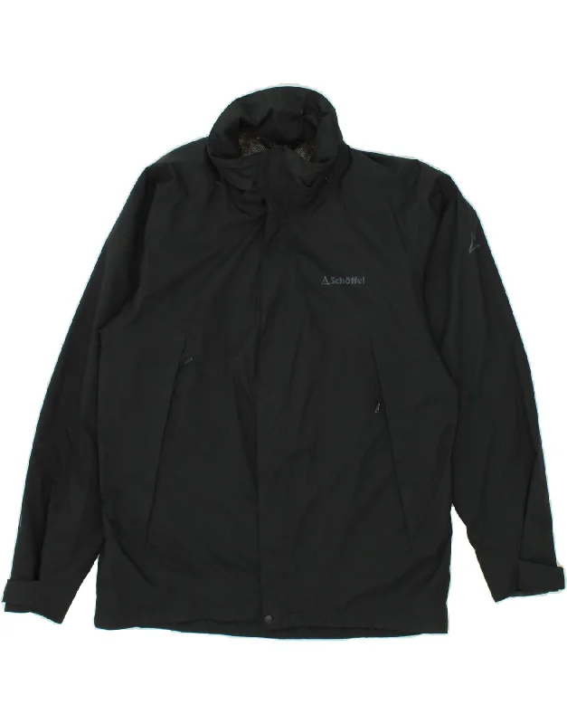 Men's Coats with Embroidered DetailsSCHOFFEL Mens Rain Jacket UK 44 2XL Black Polyester Men's Coats with Embroidered DetailsSCHOFFEL Mens Rain Jacket UK 44 2XL Black Polyester