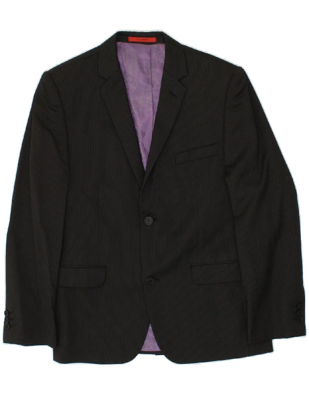 Men's Coats with Vintage StyleTED BAKER Mens 2 Button Blazer Jacket UK 38 Medium Black Pinstripe Wool