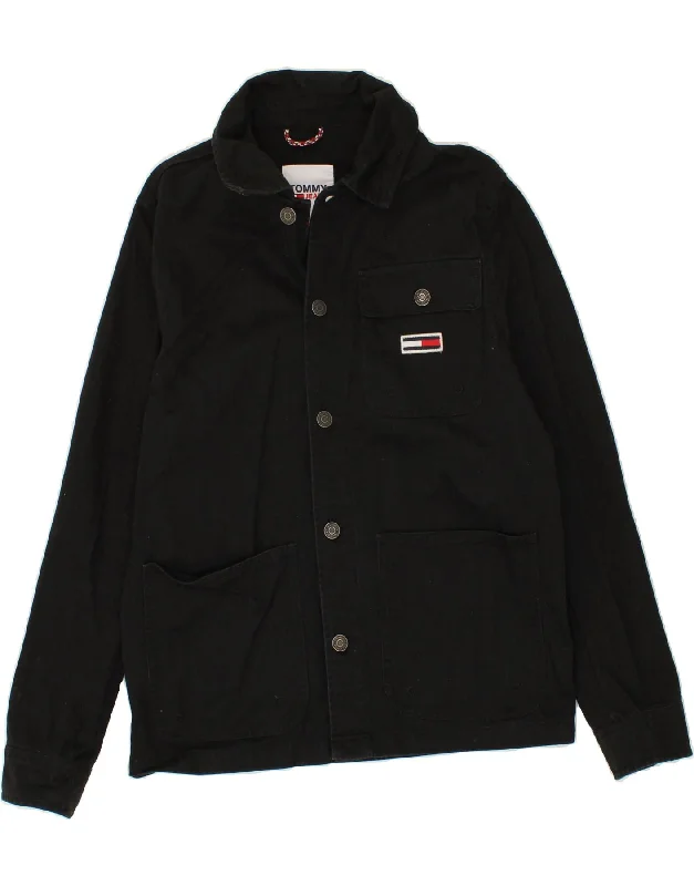 Men's Coats for Outdoor ActivitiesTOMMY HILFIGER Mens Denim Jacket UK 36 Small Black Cotton