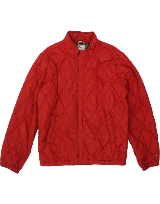 Men's Coats for HikingTOMMY HILFIGER Mens Quilted Jacket UK 40 Large Red Nylon