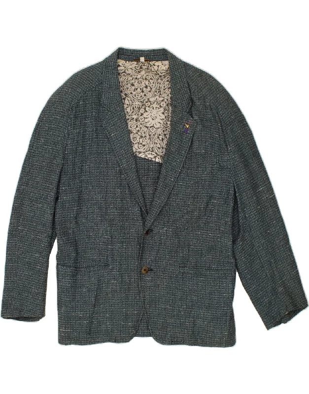 Men's Coats without LiningVINTAGE Mens 2 Button Blazer Jacket IT 48 Medium Navy Blue Cotton Men's Coats without LiningVINTAGE Mens 2 Button Blazer Jacket IT 48 Medium Navy Blue Cotton