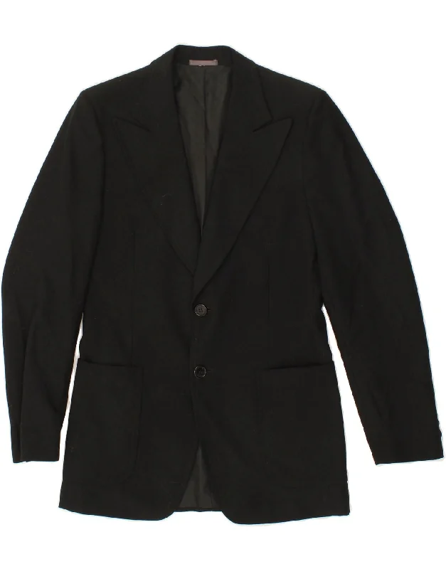 Men's Coats for Everyday WearVINTAGE Mens 2 Button Blazer Jacket UK 36 Small Black