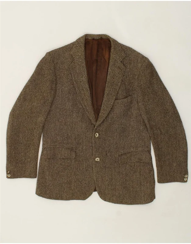 Unique Men's Flight JacketsVINTAGE Mens 2 Button Blazer Jacket UK 44 2XL Brown Herringbone New Wool Unique Men's Flight JacketsVINTAGE Mens 2 Button Blazer Jacket UK 44 2XL Brown Herringbone New Wool