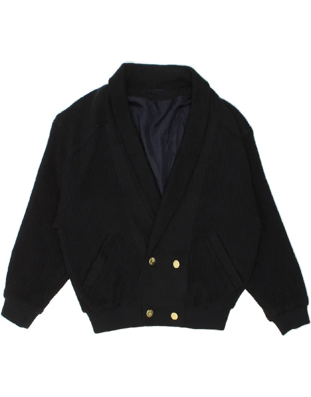 Unique Men's Flight JacketsVINTAGE Mens Knit Bomber Jacket UK 14 Medium Navy Blue Polyacrylic Unique Men's Flight JacketsVINTAGE Mens Knit Bomber Jacket UK 14 Medium Navy Blue Polyacrylic