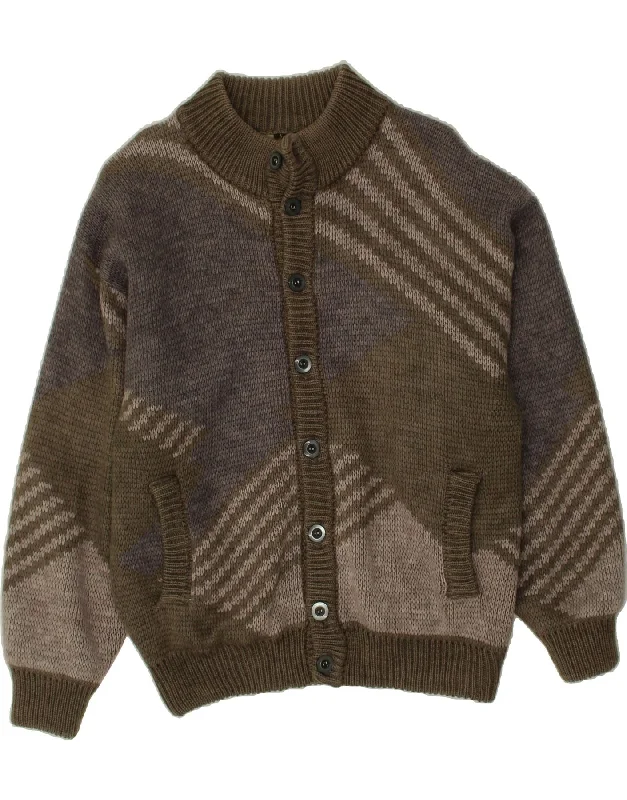 Men's Coats for Casual WearVINTAGE Mens Knit Bomber Jacket UK 38 Medium Khaki Colourblock