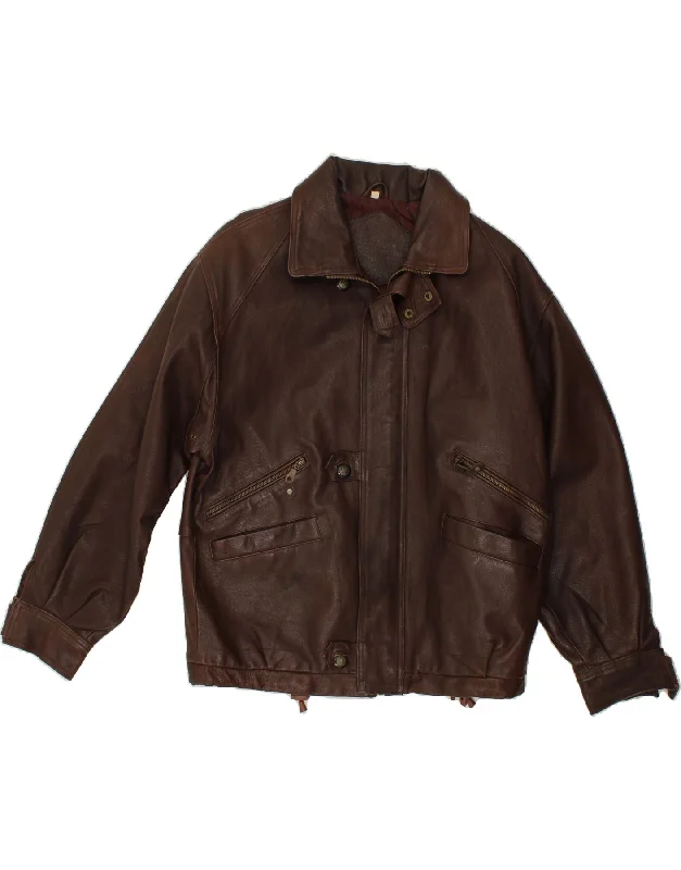 Essential Men's Puffer JacketsVINTAGE Mens Leather Jacket UK 36 Small Brown Leather