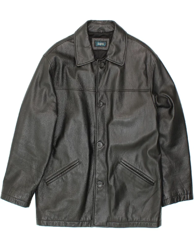 Men's Coats with VentilationVINTAGE Mens Leather Jacket UK 38 Medium Black