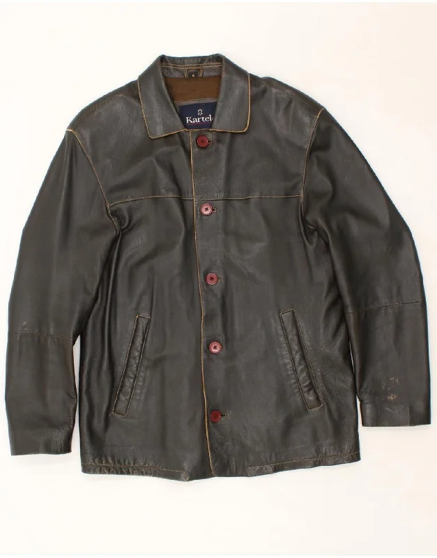 Cool Men's Pea CoatsVINTAGE Mens Leather Jacket UK 38 Medium Black Leather