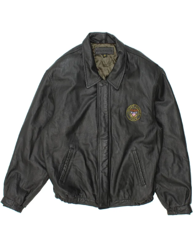 Men's Coats with Wind-Resistant FabricVINTAGE Mens Leather Jacket UK 40 Large Black Leather Men's Coats with Wind-Resistant FabricVINTAGE Mens Leather Jacket UK 40 Large Black Leather