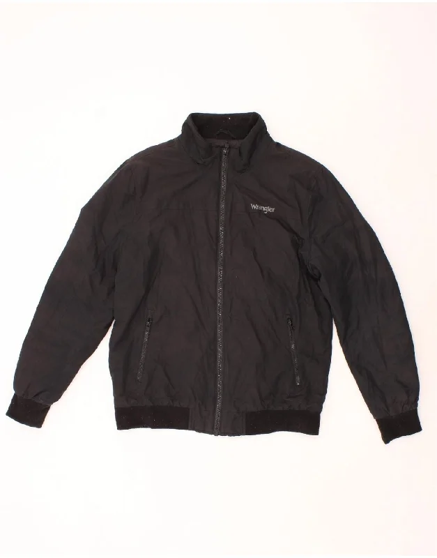 Warm Men's Down JacketsWRANGLER Mens Bomber Jacket UK 40 Large Black Polyester